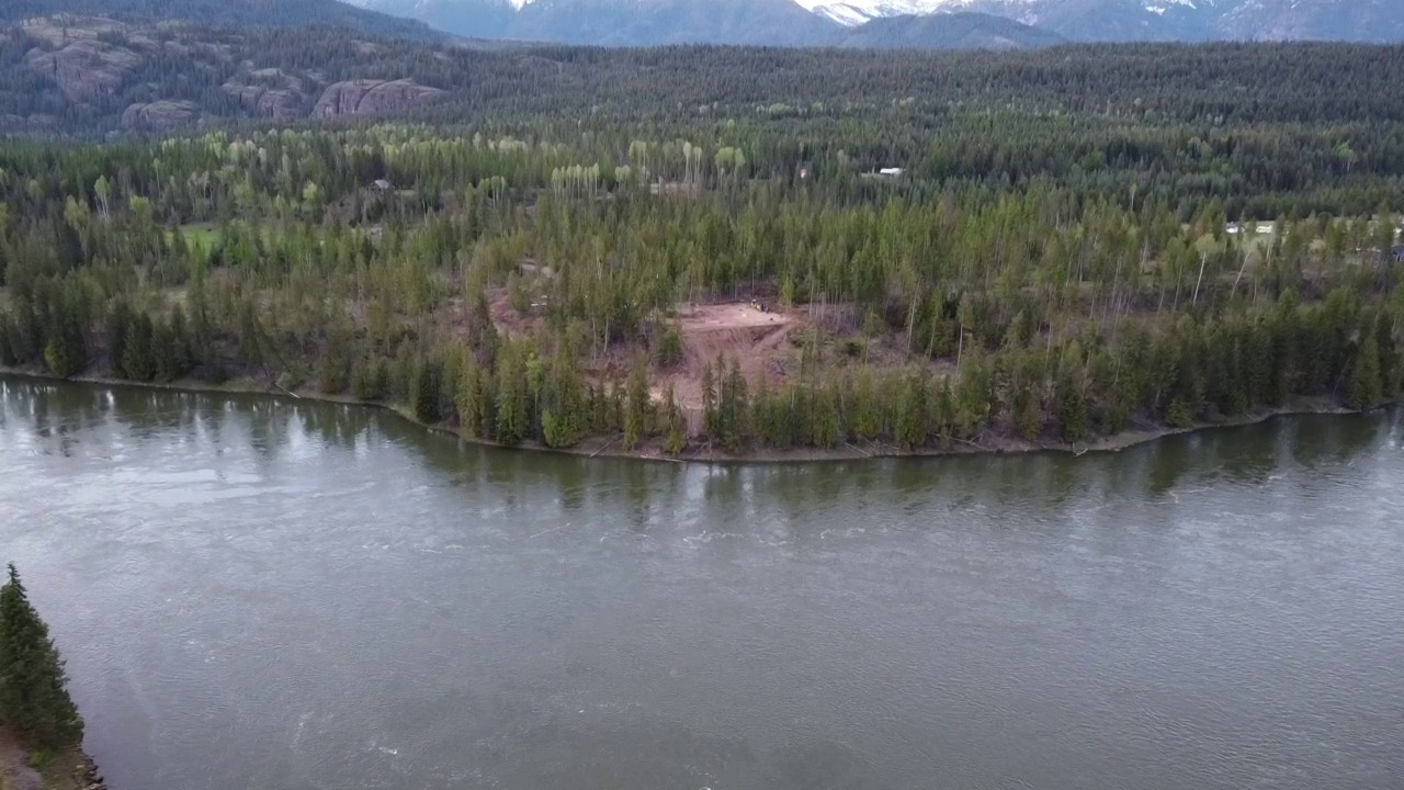 Aerial view of lakeside site development