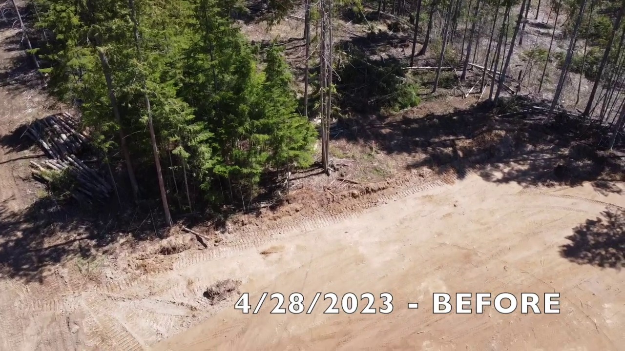 Before — site clearing, Clark Fork, April 2023