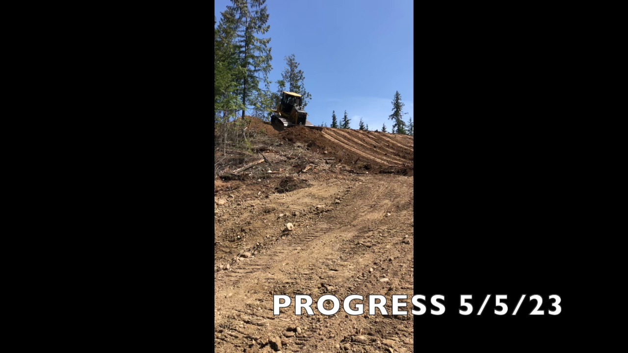 Hillside road cut progress — Clark Fork, ID