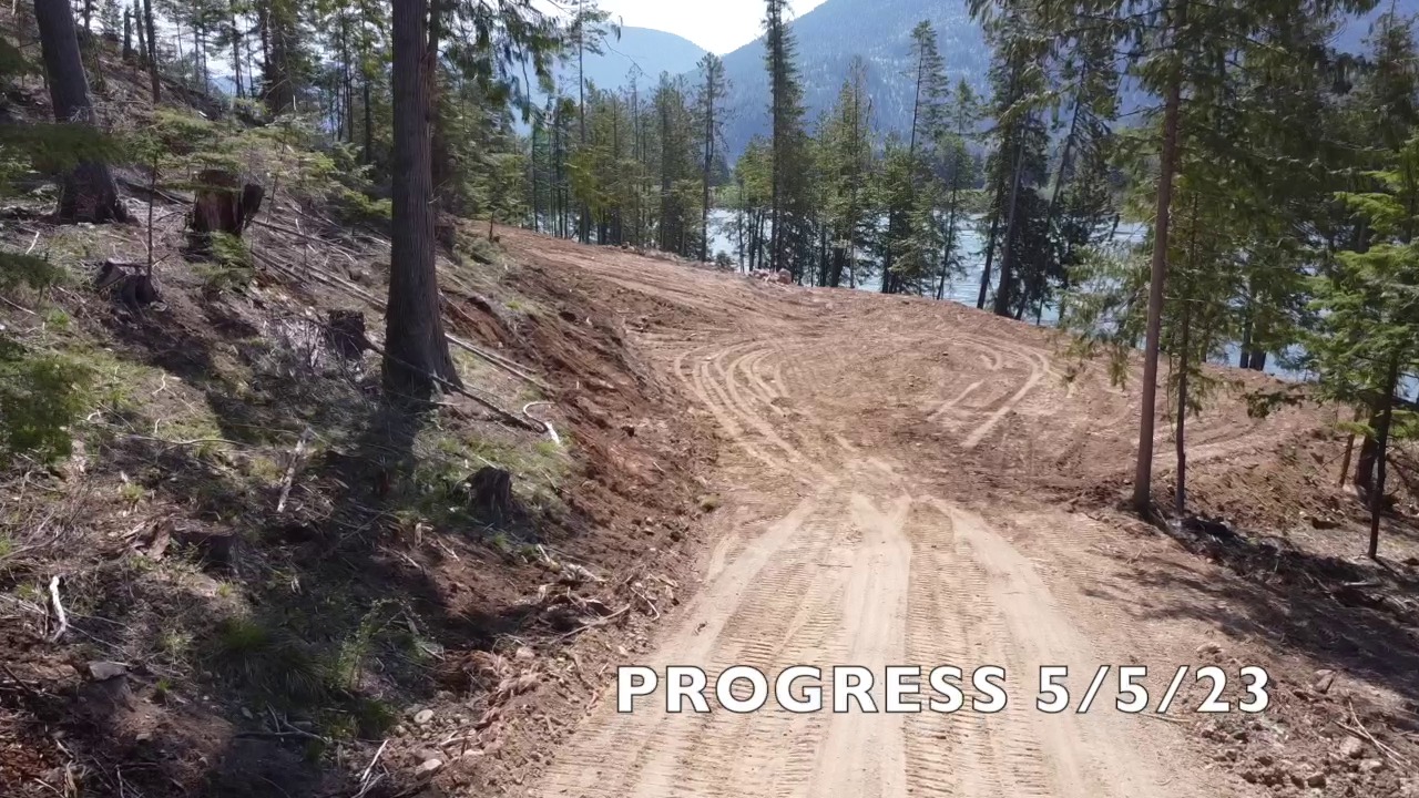 Graded access road with Clark Fork River views