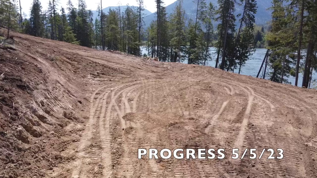 Graded access road with Clark Fork River views