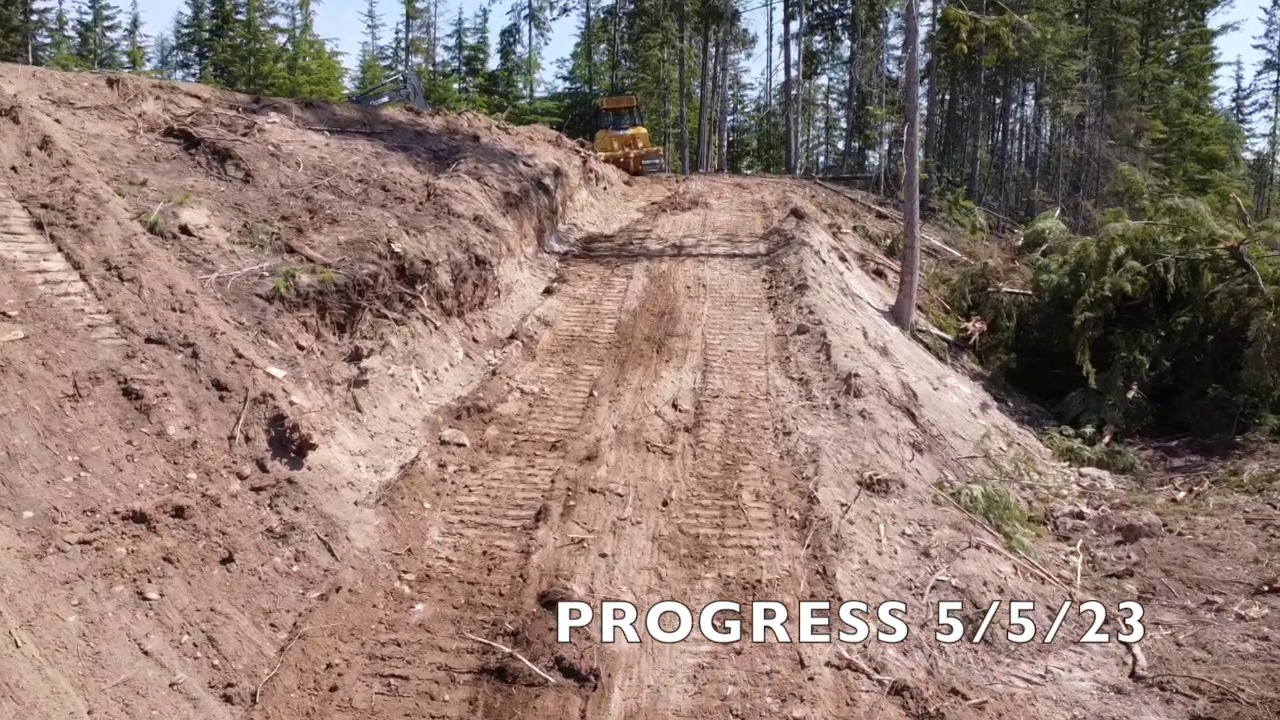 Bulldozer road construction — Clark Fork, ID