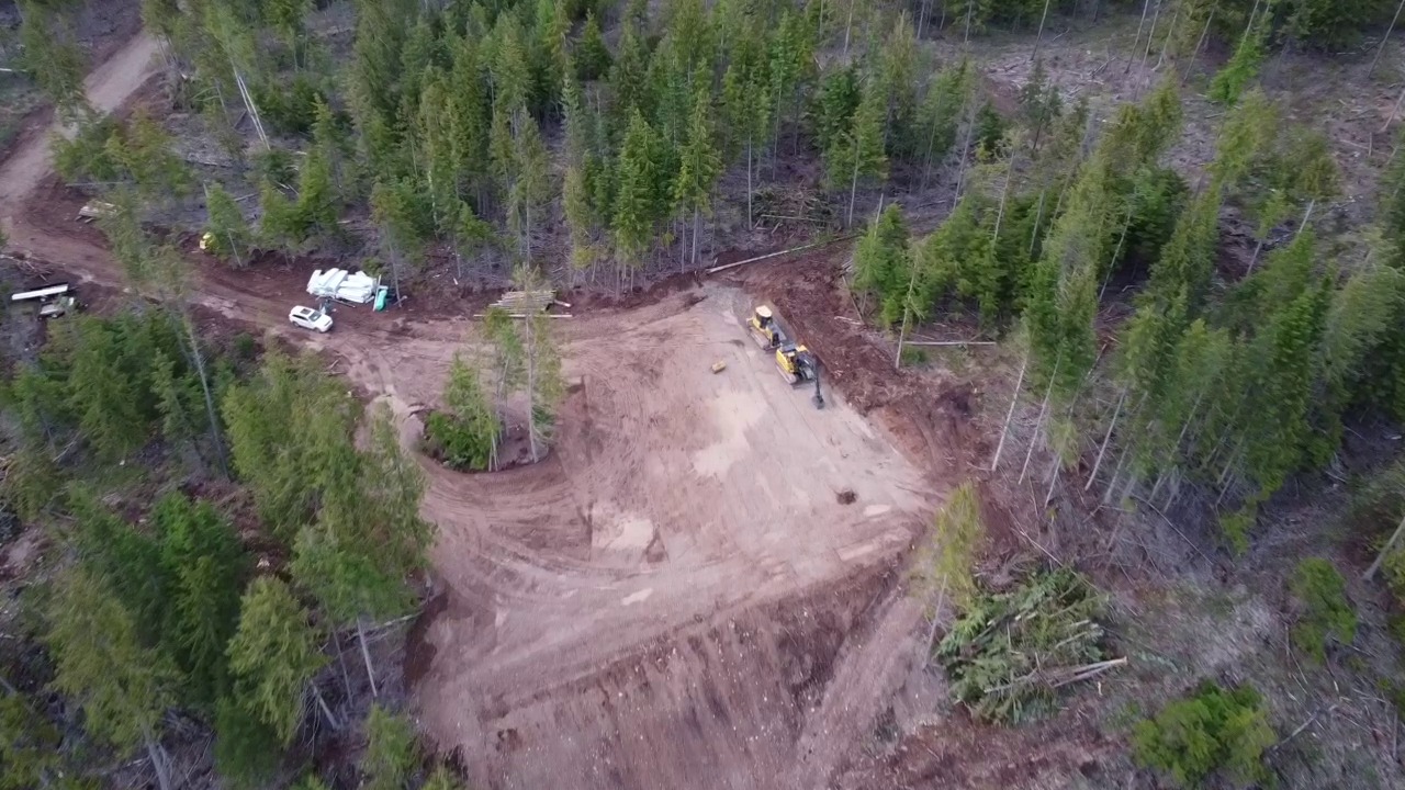 Completed site development aerial — Clark Fork, ID